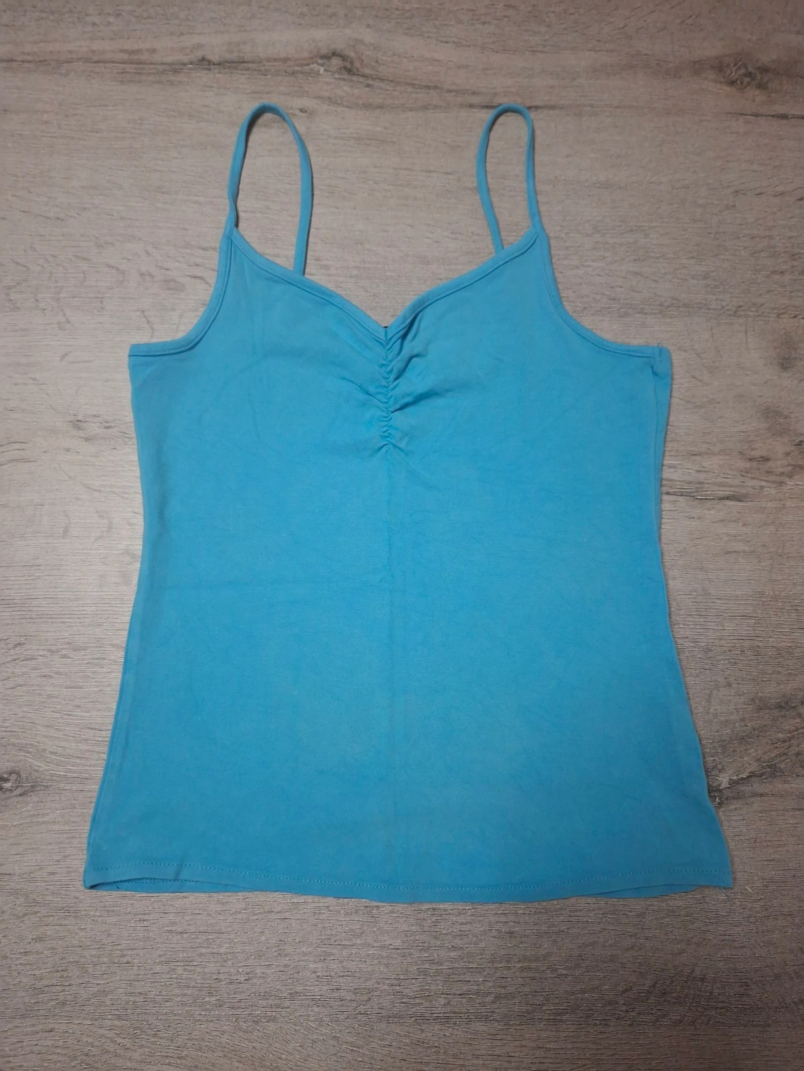 🌷F2-08🌷Trägerloze top met dunne bandjes turquoise blauw – Maat M – Basic chic & onmisbaar🌷 – photo 2